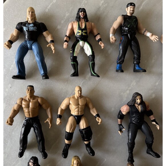 Lot WWE WWF Wrestling Action Figures Triple H+  Superstars Jakks Mattel Bundle - Picture 2 of 9
